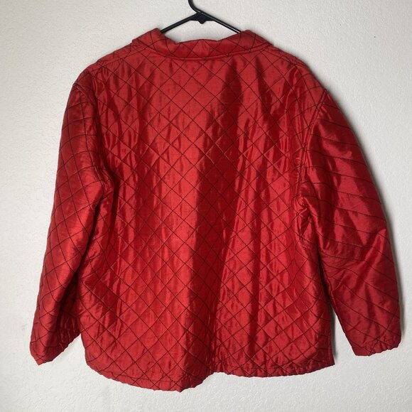 Chicos‎ Design Silk Quilted Jacket Womens Size 3 (XL) Zip Up Pockets Lined - Picture 7 of 13